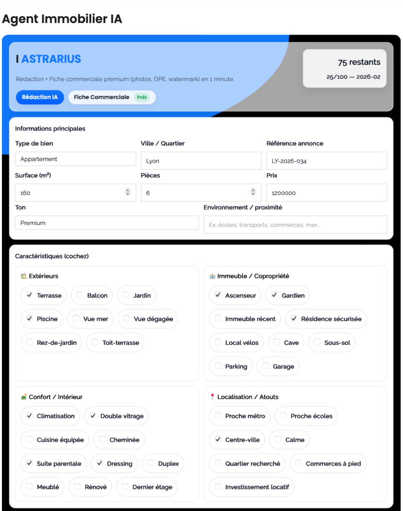 Agent IA ASTRARIUS capture d’écran 2026 02 17 à 11.25.23
